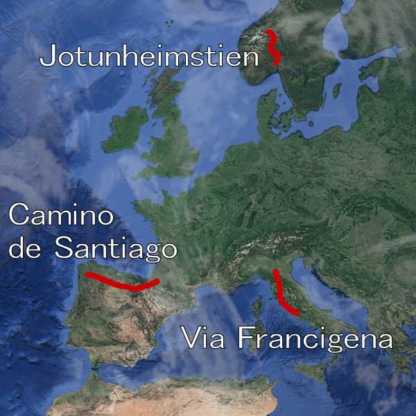 A few completed long walks in Europe.