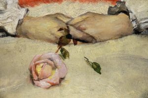 Rose detail from "Syk pike" by Christian Krogh.