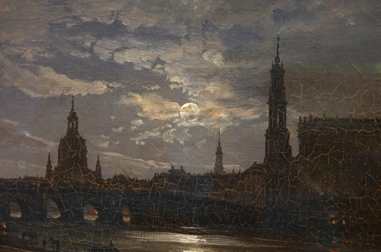 Close-up of Dresden in moonlight, 1838.