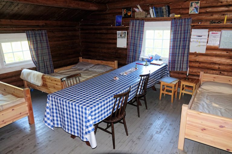 Spending a night inside a cabin, costing me the princely sum of 100 kroner. Firewood and toilet paper included.