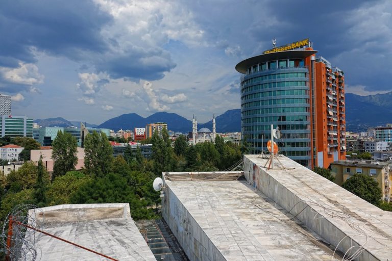 View from the top of the Pyramid of Tirana.