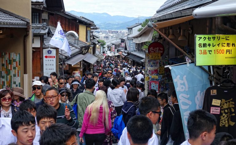 Tourism hell near Kyomizu-dera in Kyoto, Japan.
