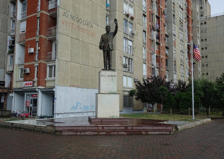 The Bill Clinton statue in Prishtina, Kosovo.