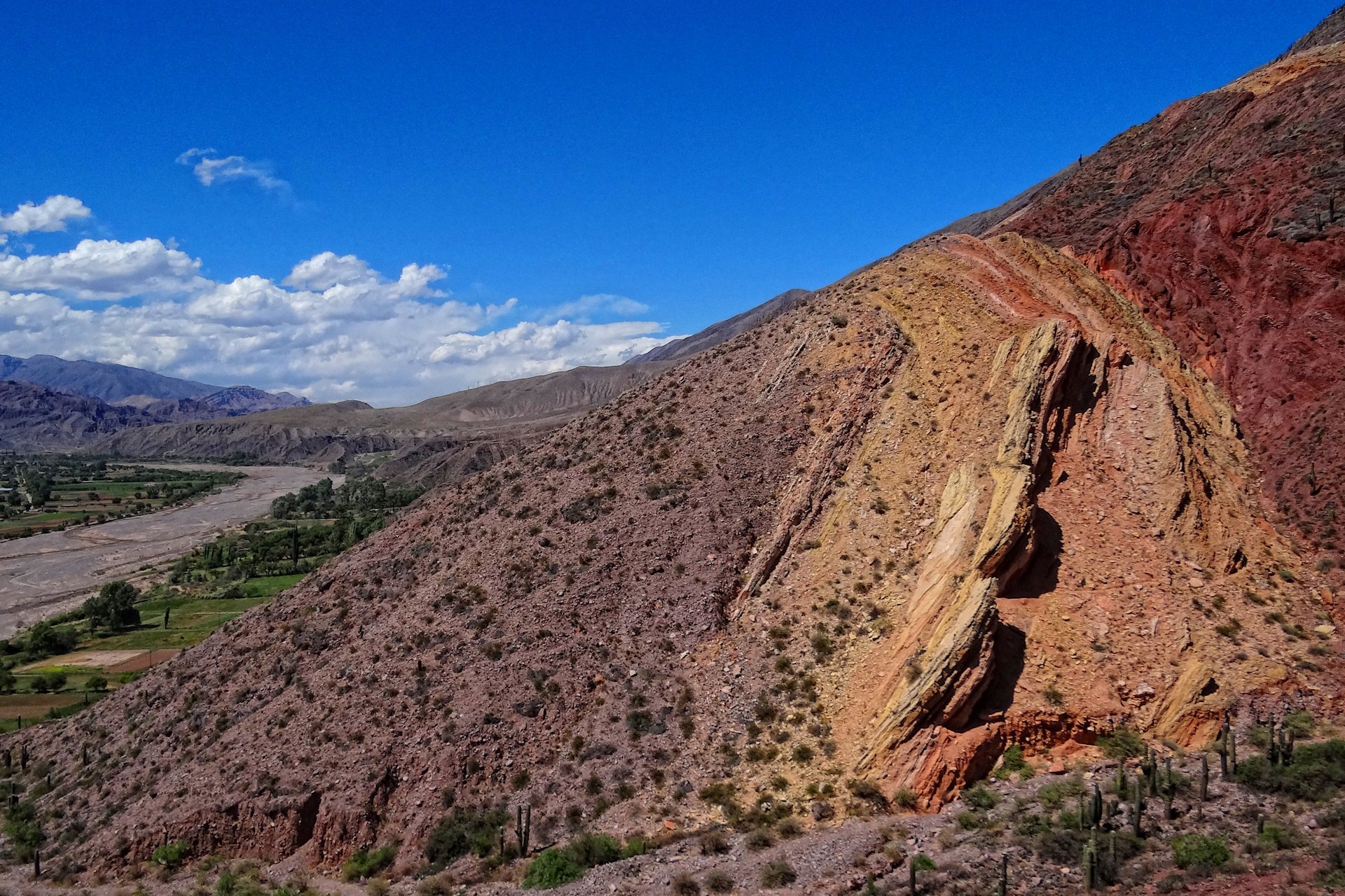 Photo of colored rocks in Maimares, Argentina.