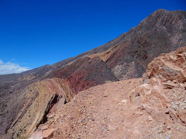 Trail through the mountains above Maimares in northern Argentina.