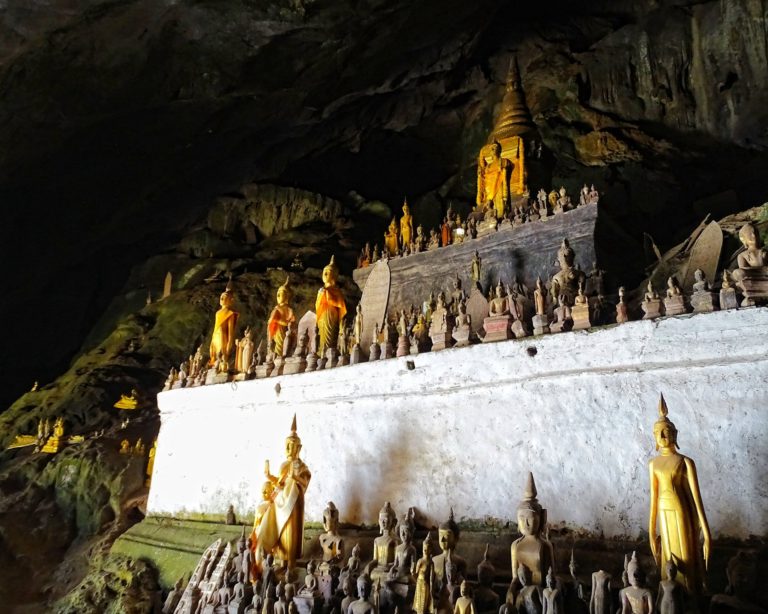 Buddhas inside Pak Ou Caves