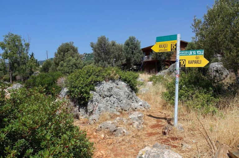 Photo of Lycian Way trail signs.