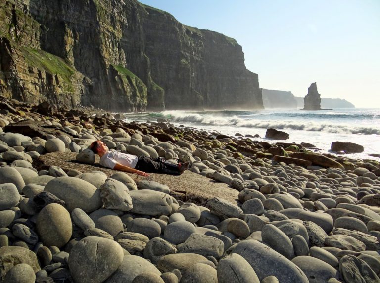 Photo of the beach below the Cliffs of Moher in Ireland.
