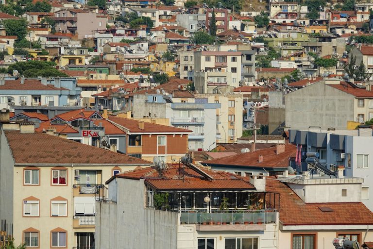 Photo of densely populated center of Selcuk, Turkey.