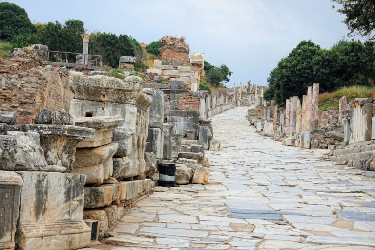 Photo of main street running through Ephesus, Turkey.