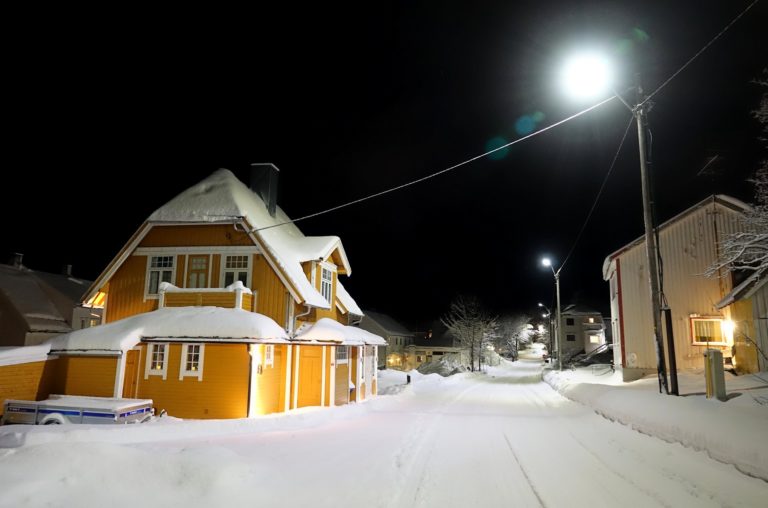 Photo of any village in Northern Norway during winter