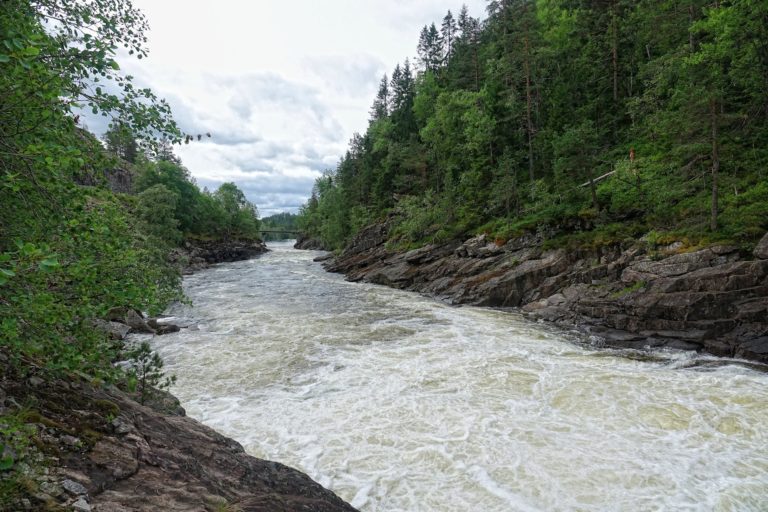 Photo of river running through Åseral, Norway.