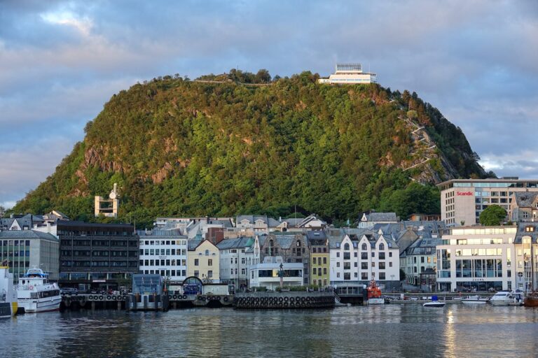 Photo of Aksla hill in downtown Ålesund, Norway.
