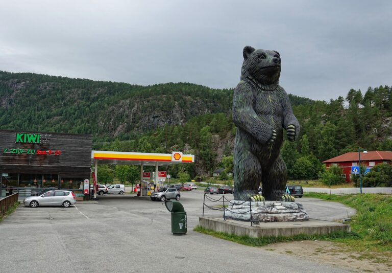 Photo of bear statue in Flå, Norway