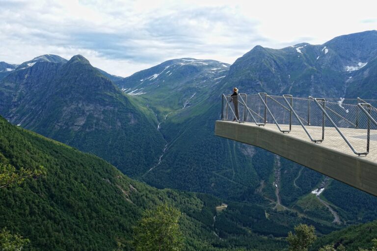 Photo of viewing platform on Gaularfjell National Scenic Route, Norway.