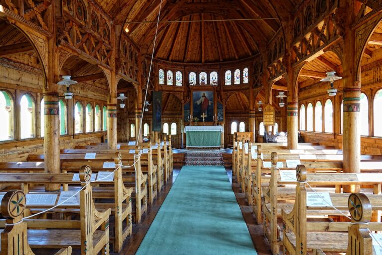 Photo from the English Church in Balestrand, Norway, which the coronation chapel in Frozen is modeled on.