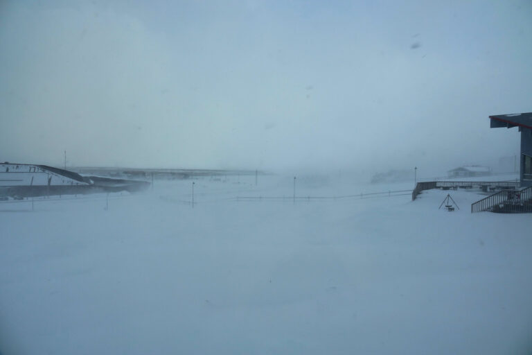 Photo of stormy day in Longyearbyen, Svalbard.