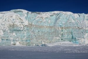 Photo of glacier in Mohnbukta, Svalbard.