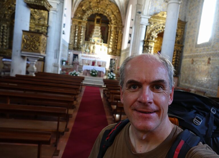 Photo of Bjørn in a church in Azambuja, Portugal.