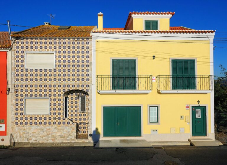 Photo of typical Portuguese houses in Valada, Portugal.
