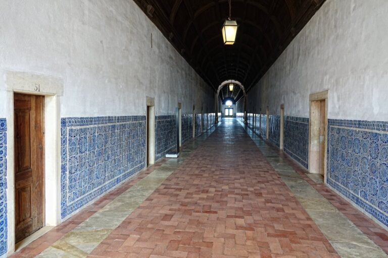 Photo of the hall of the living quarters at the Convent of Christ in Tomar, Portugal.