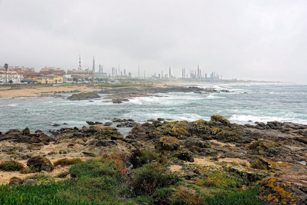 Photo of the old oil refinery in Matosinhos, Portugal.