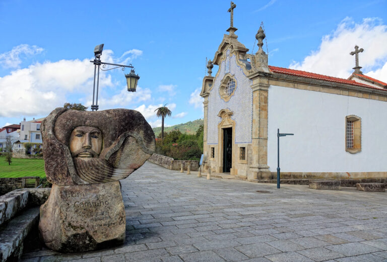 Photo of Caminho statue in Ponte de Lima, Portugal.