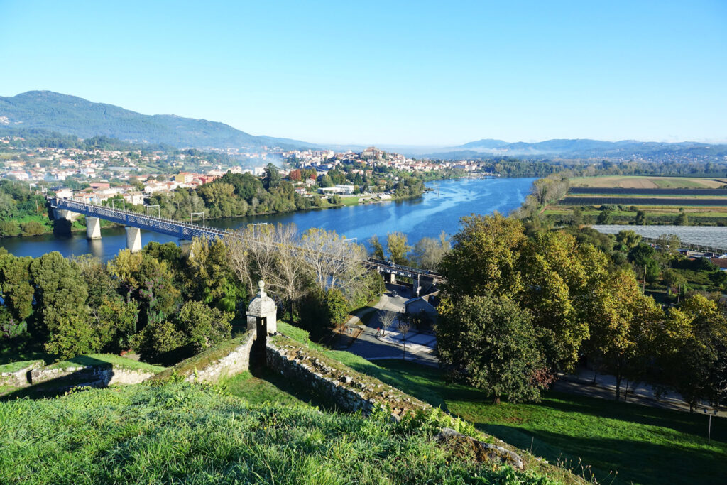 Photo of Tui, Spain, taken from the top of the fortress walls across the river in Portugal.