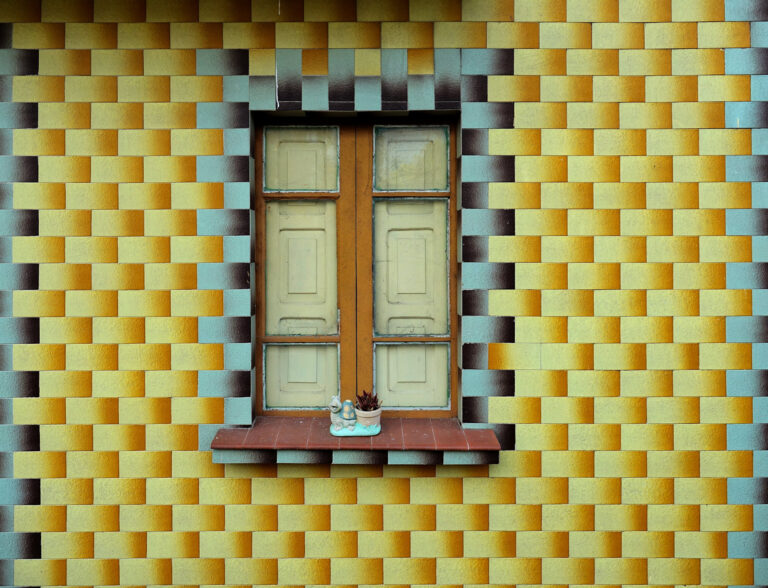Photo of stylish wall on a house in Galicia, Spain.