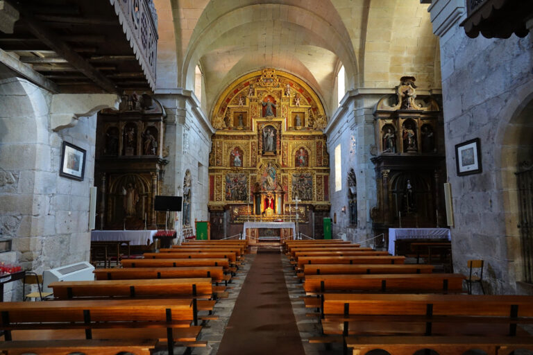 Photo of interior of the church at the Herbon monastery in Galicia, Spain.