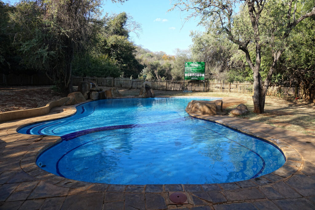 The swimming pool in Punda Maria Rest Camp in Kruger National Park, South Africa.