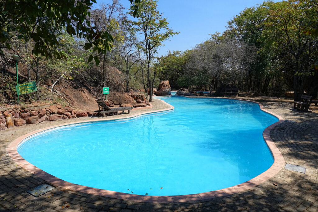 The swimming pool in Mopani rest camp, Kruger National Park, South Africa.