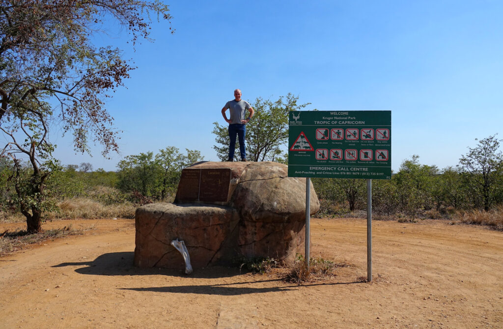 Crossing the Tropic of Capricorn in Kruger National Park, South Africa.