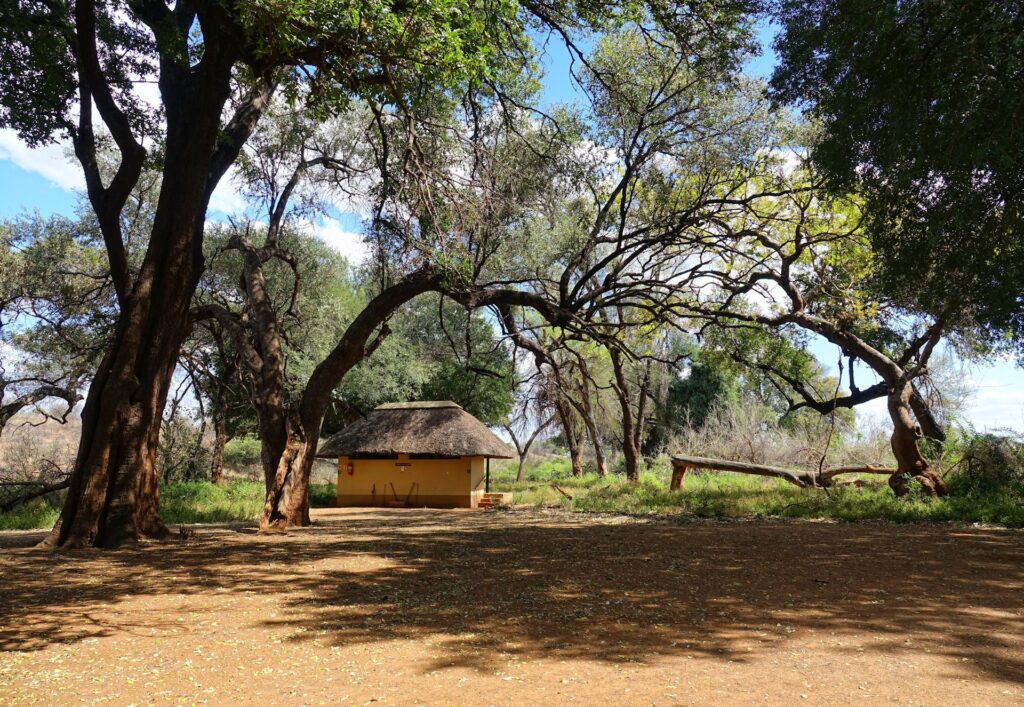 Photo of toilet building at Pafuri picnic site in Kruger National Camp, South Africa.